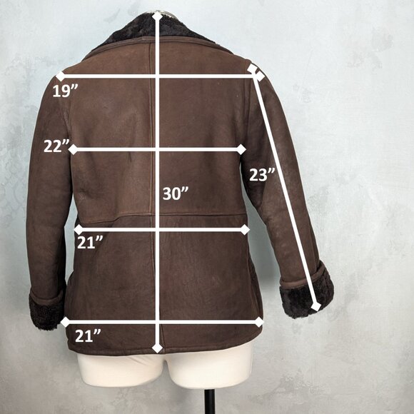 Unbranded Brown Faux Suede, Faux Shearling Coat - Picture 12 of 12